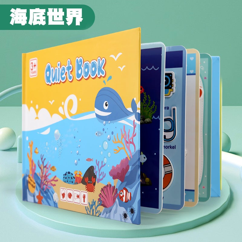 Children'S Early Education Enlightenment Quiet Paste Book Toys Handmade Material Bag Educational Toys Baby Sticker Book - Image 1